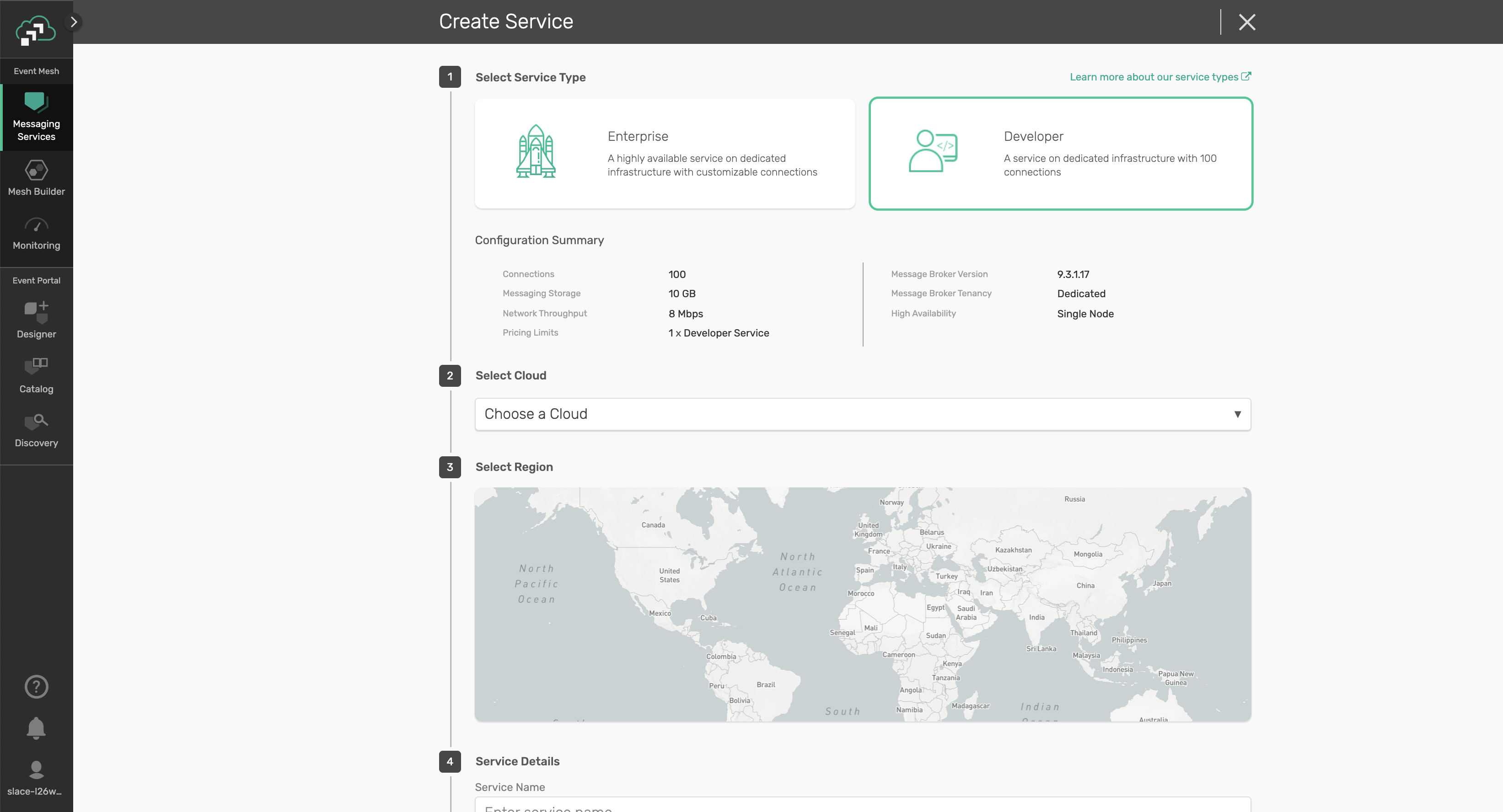 Create Solace Cloud Messaging Service